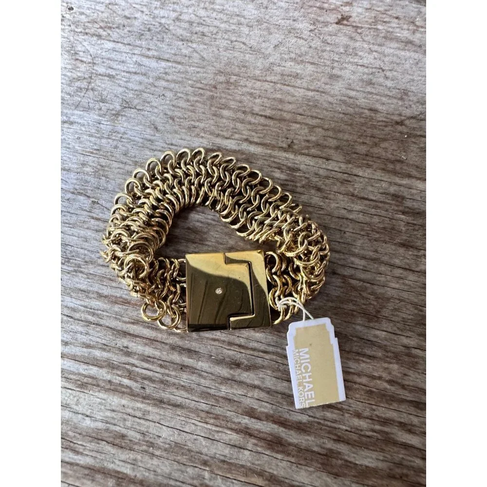 Michael Kors Gold-Tone Chain-Link Bracelet With Signature Logo Clasp - Picture 4 of 11